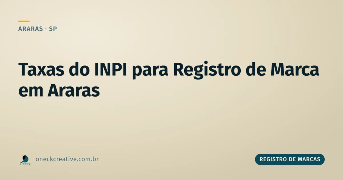 Taxas do INPI para registro de marca: o que muda conforme o porte em Araras
