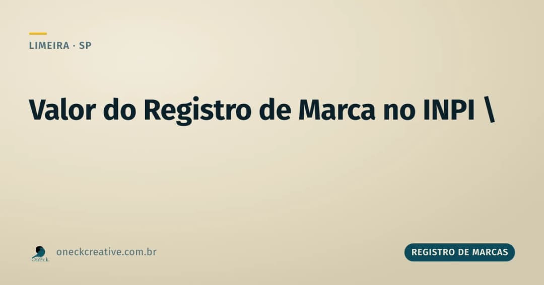 Registro de marcas INPI valor em Limeira