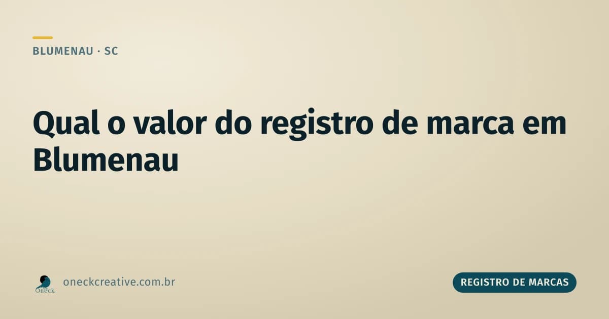 Qual valor registro de marca em Blumenau