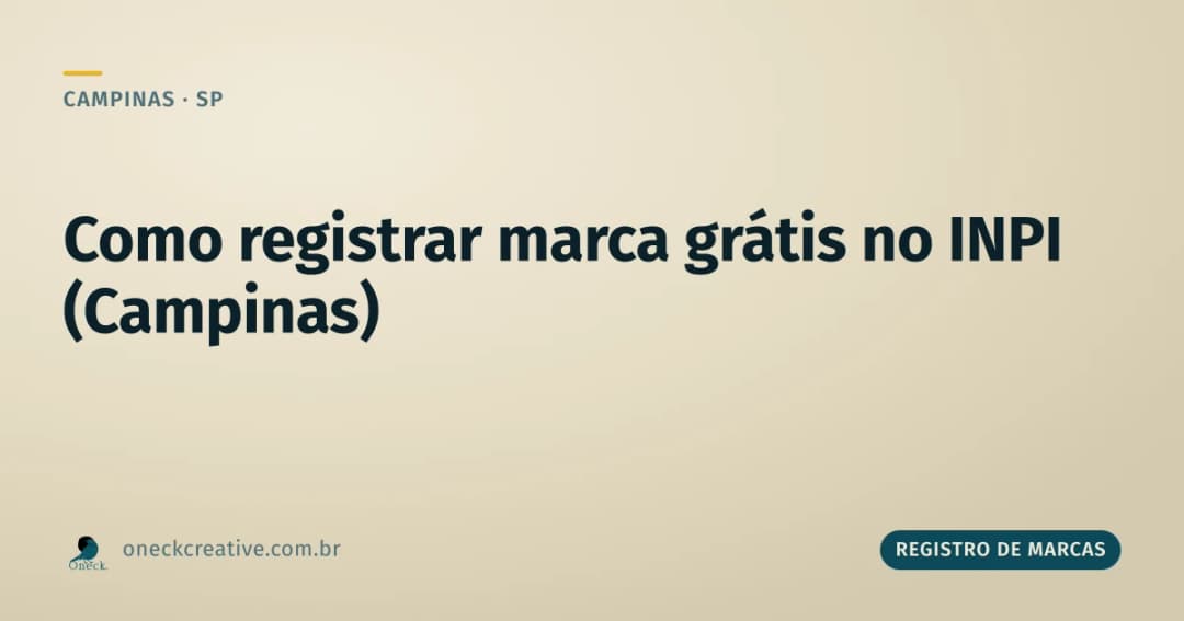 Como registrar uma marca gratuitamente no INPI em Campinas
