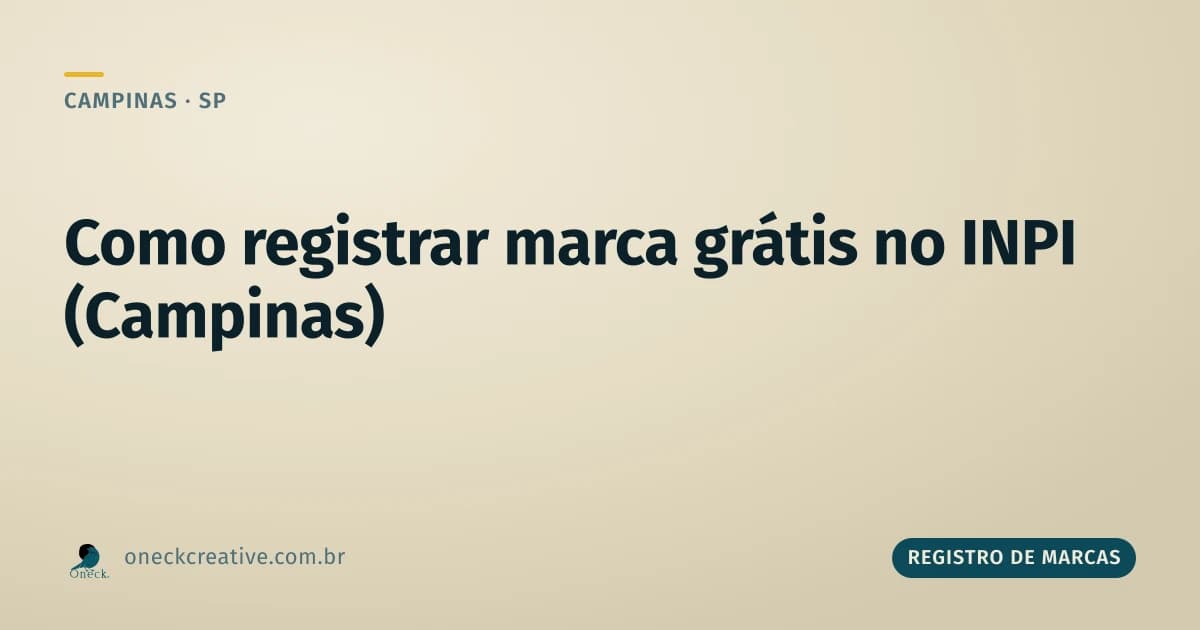 Como registrar uma marca gratuitamente no INPI em Campinas