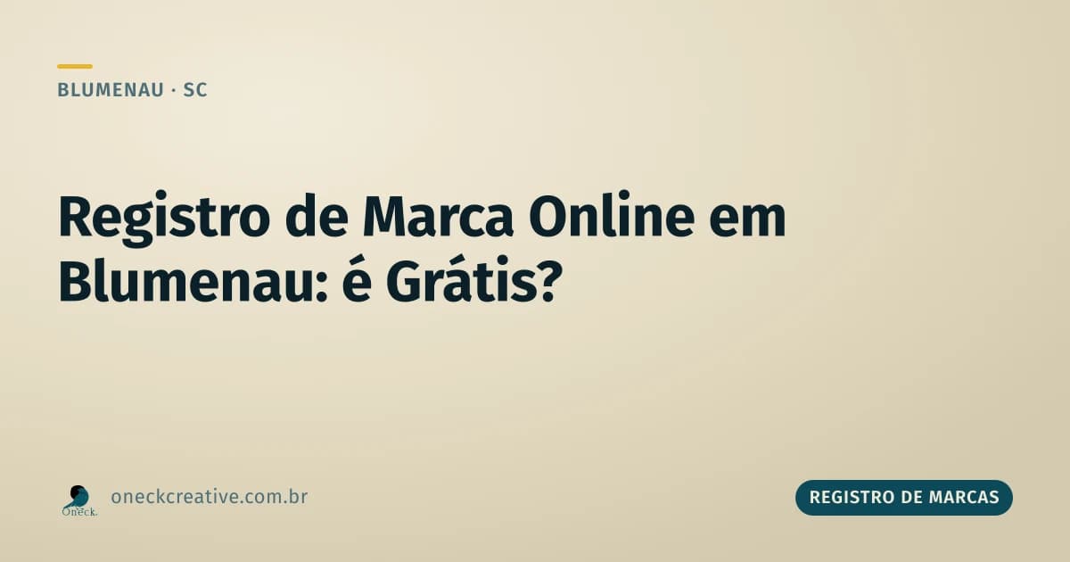 Registro de marcas online grátis em Blumenau