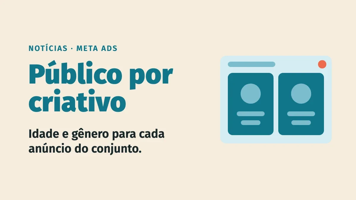 Meta libera público por criativo: idade e gênero para cada anúncio do conjunto