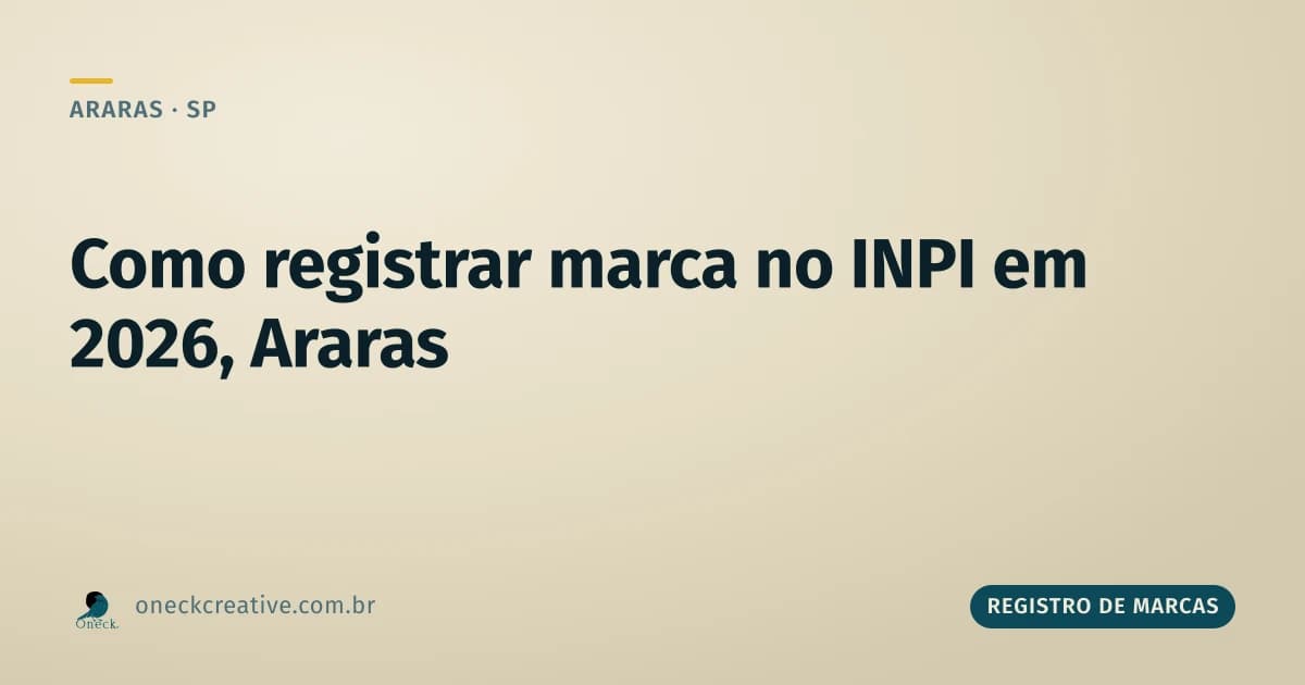 Como registrar uma marca no INPI em 2026, em Araras