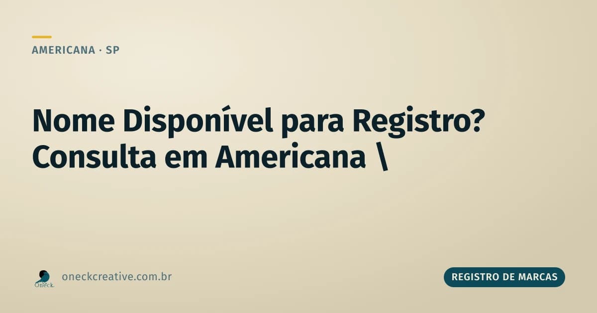 Como saber se um nome está disponível para registro em Americana
