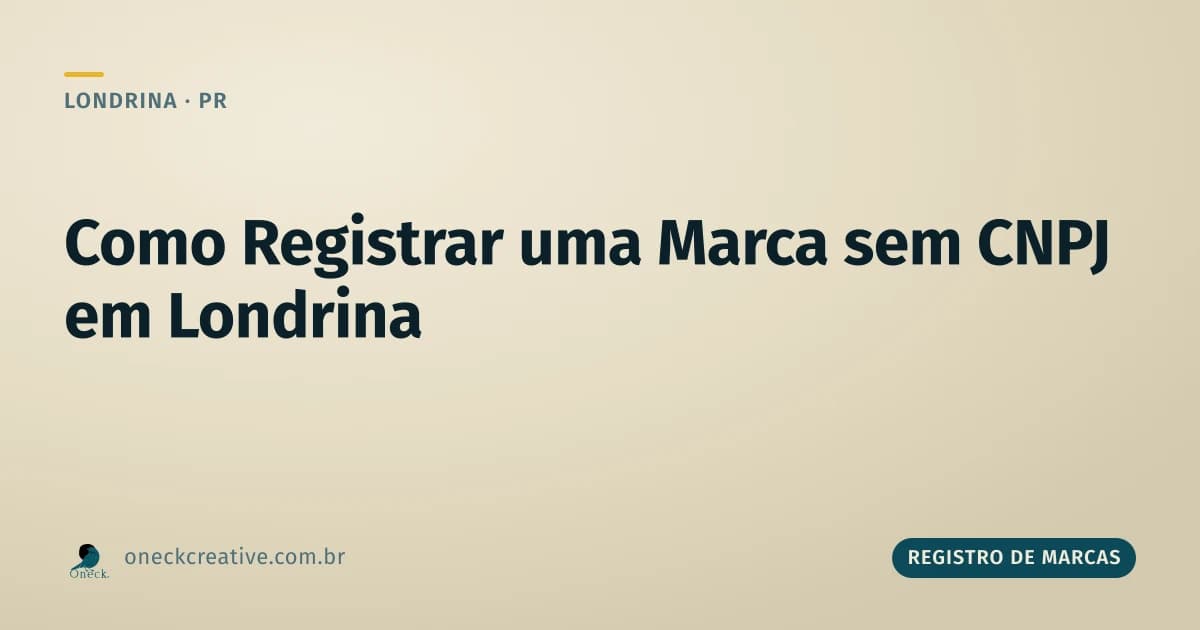 Como faço para registrar uma marca sem ter CNPJ ainda