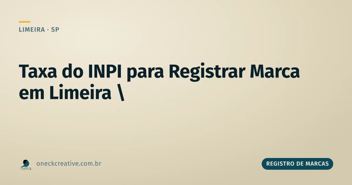 Taxa registro de marcas INPI em Limeira