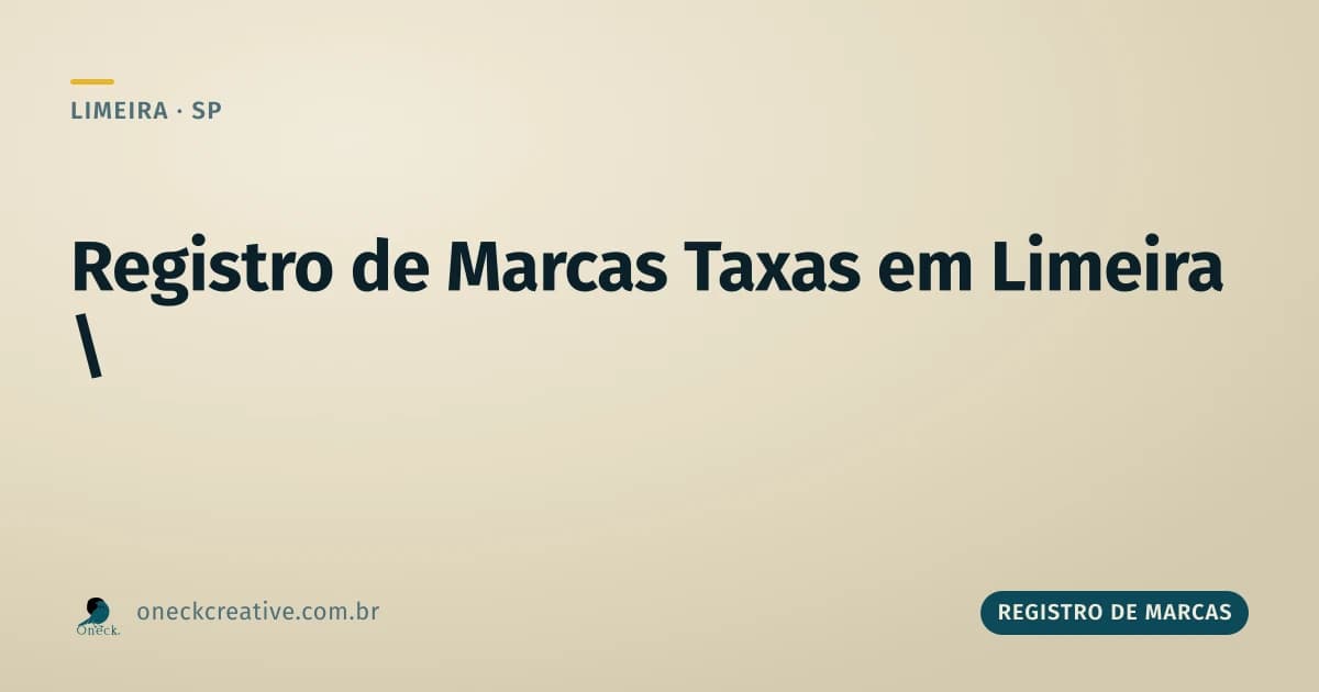 Registro de marcas taxas em Limeira