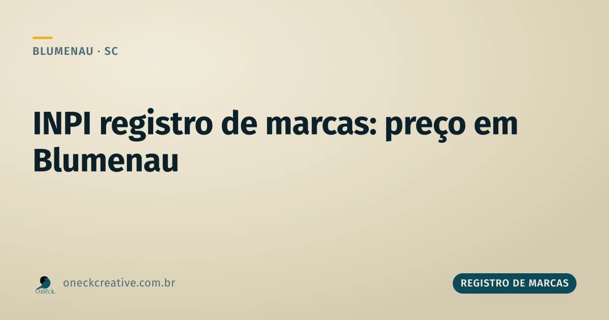 INPI registro de marcas: preço em Blumenau