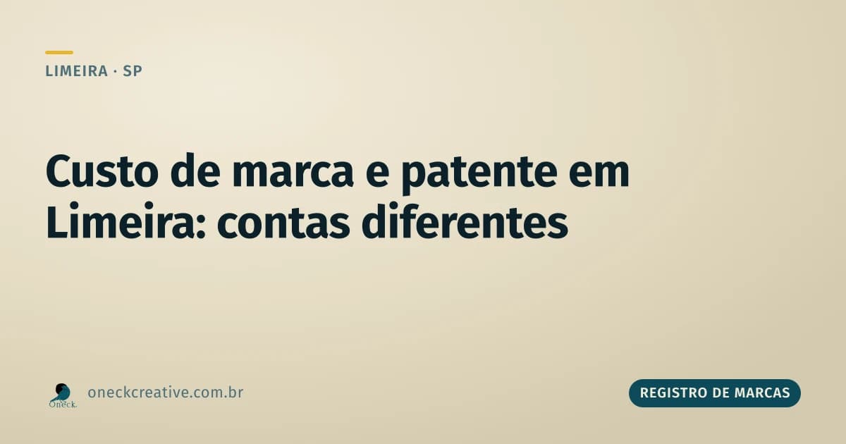 Quanto custa um registro de marcas e patentes em Limeira