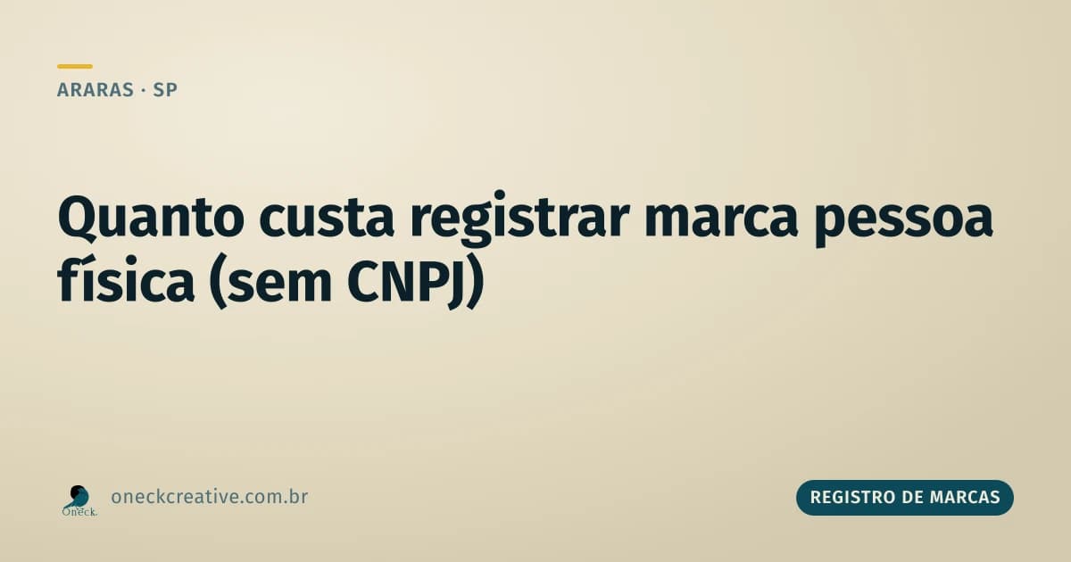 Quanto custa registrar uma marca pessoa física em Araras