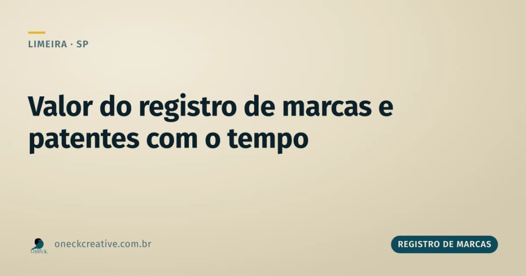Registro de marcas e patentes qual o valor ao longo do tempo em Limeira