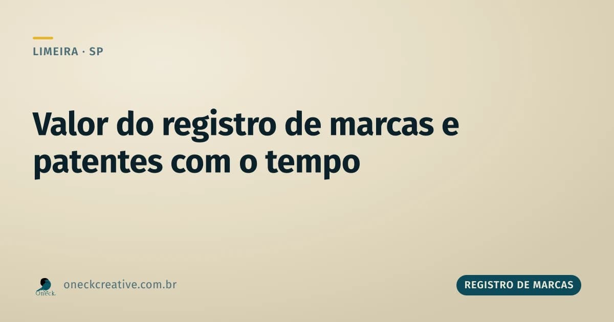 Registro de marcas e patentes qual o valor ao longo do tempo em Limeira