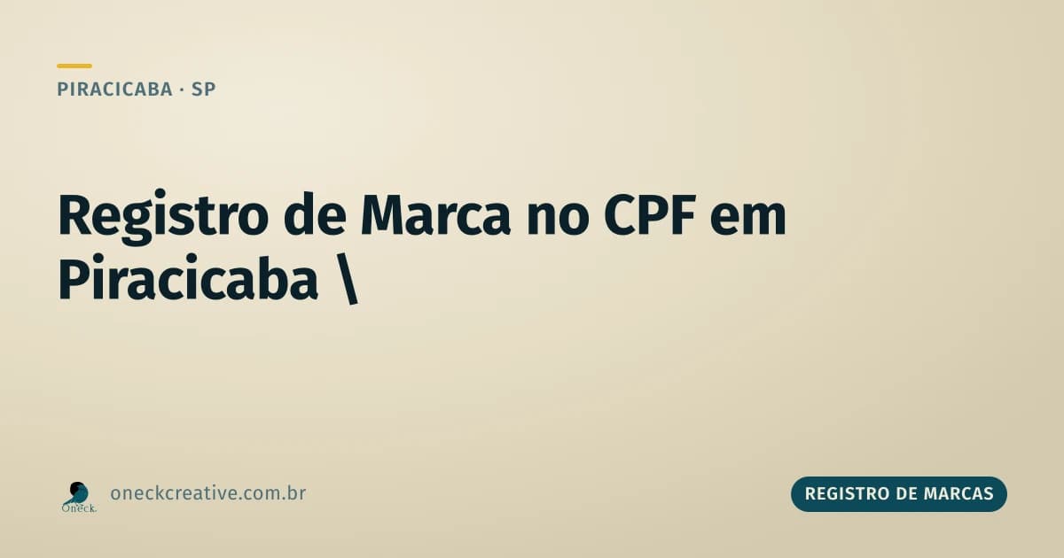 Registro de marca no CPF em Piracicaba
