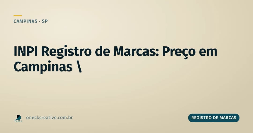 INPI registro de marcas: preço em Campinas