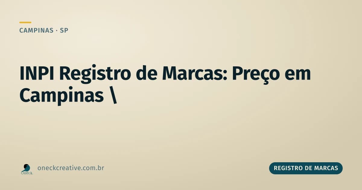 INPI registro de marcas: preço em Campinas
