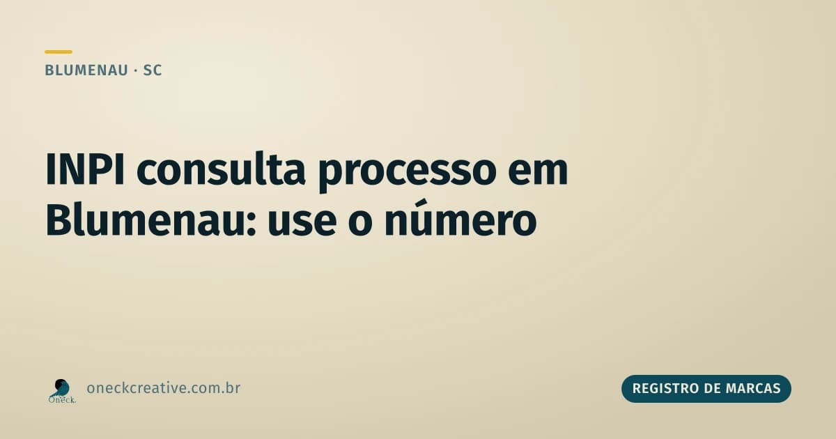 INPI consulta processo em Blumenau: o número que substitui o nome na busca