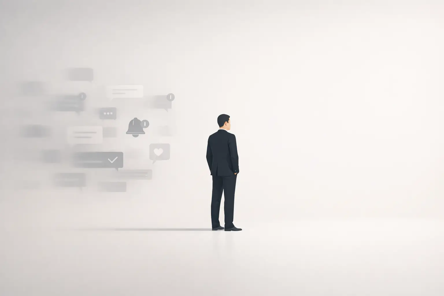 Gestor contemplando soluções de inteligência artificial para melhorar a comunicação empresarial